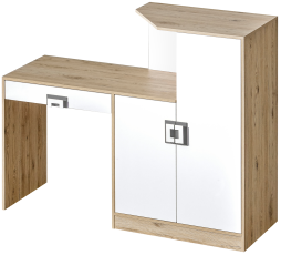Pisalna miza + komoda Nico 11 - hrast/siva