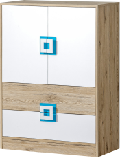 Komoda Nico 9 - hrast/turkizna