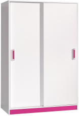 Garderobna omara z drsnimi vrati Trafiko 14 - bela/roza