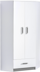 Kotna garderobna omara Trafiko 2 - bela/siva