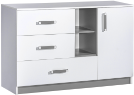 Komoda Trafiko 7 - bela/siva