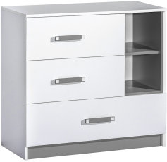 Komoda Trafiko 8 - bela/siva