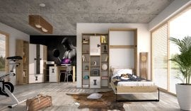 Otroška soba Index – bela sijaj/artisan hrast