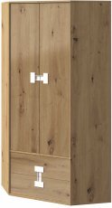 Kotna garderobna omara Index 02 – artisan hrast sijaj