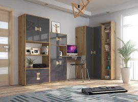 Otroška soba Index – siva sijaj/artisan hrast