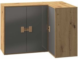 Kotna komoda Index 09 – siva sijaj/artisan hrast