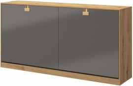 Vodoravni krevet u ormaru Index 20 - 90x200 cm - siva sjaj/artisan hrast