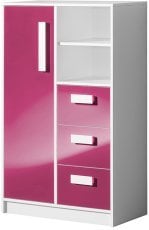 Visoka komoda Guliver 05 - rožnata