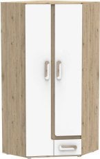 Kotna garderobna omara Apetito 02 - svetel hrast