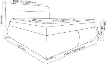Constanta - Boxspring postelja Bella - 180x200 cm