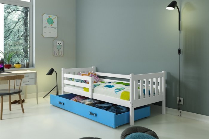 Otroška postelja Carino - 80x190 cm - bela