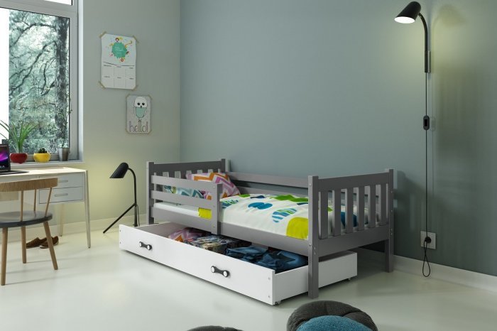 Otroška postelja Carino - 80x190 cm - grafit