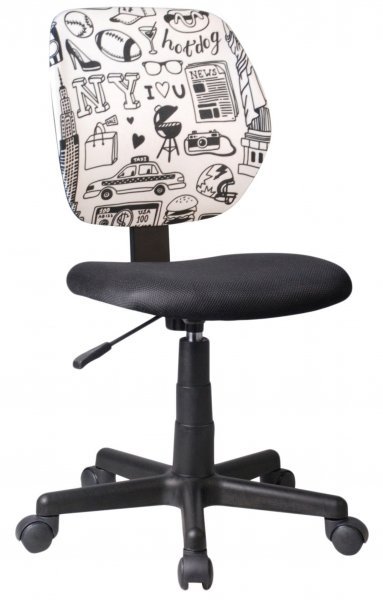 Fola - Otroški pisarniški stol Ariel - bel+črn