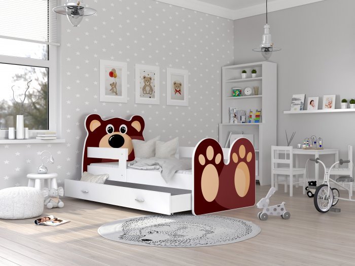AJK Meble - Otroška postelja Živali 80x160 cm - Medvedek