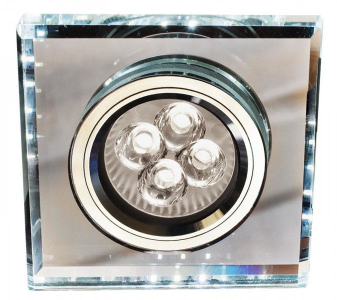 Candellux - Reflektorska svetilka SS-22 50W GU10 + 2,1W LED Chrome