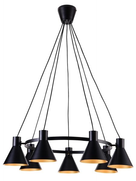 Candellux - Viseča stropna svetilka More 7x40W E27 Black Mat