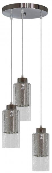 Candellux - Viseča stropna svetilka Libano 3x60W E27 Round Silver