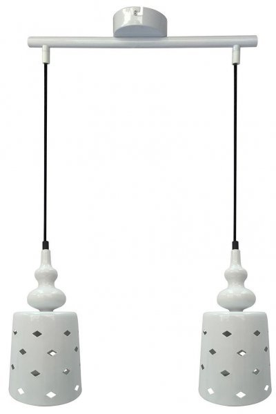 Candellux - Viseča stropna svetilka Hamp 2x60W E27 White