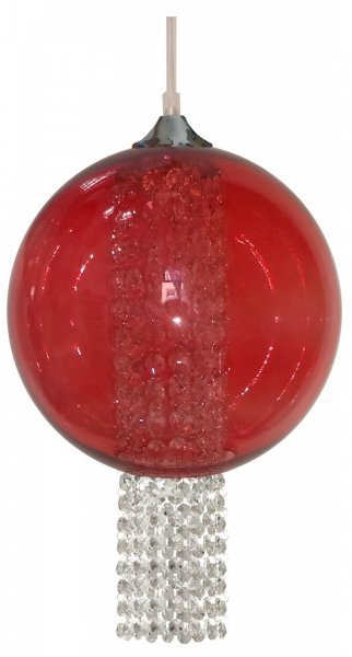 Candellux - Viseča stropna svetilka Allani 25 1x60W E27 Red with crystals