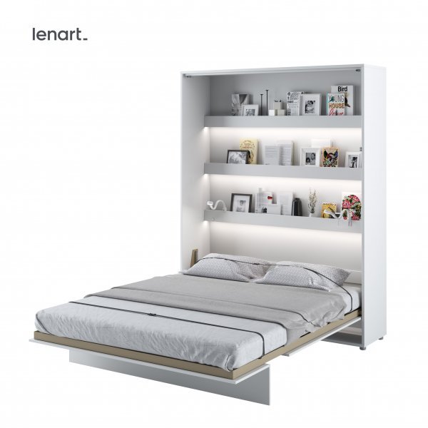 Bed Concept - Postelja v omari Lenart - Bed Concept 12 - 160x200 cm - bela sijaj 