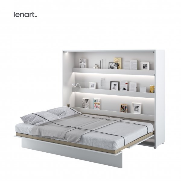 Bed Concept - Postelja v omari Lenart - Bed Concept 14 - 160x200 cm - bela sijaj 