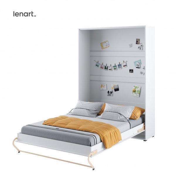 Postelja v omari Lenart - Concept Pro 01 - 140x200 cm - bela sijaj 