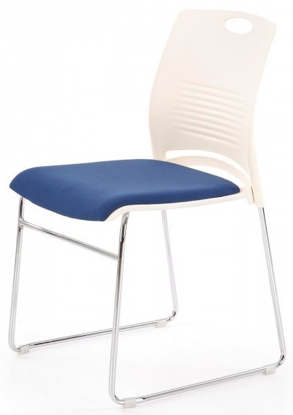 Halmar - Jedilniški stol Cali - bela/modra