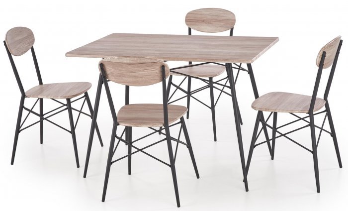 Halmar - Jedilna miza Kabir + 4 stola