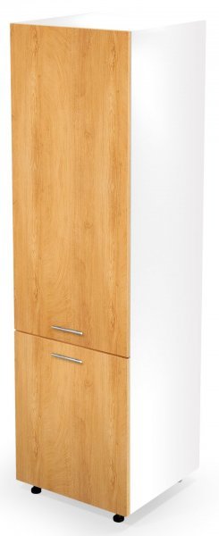 Halmar - Visoka kuhinjska omara za hladilnik Vento DL-60/214 - bela/medeni hrast