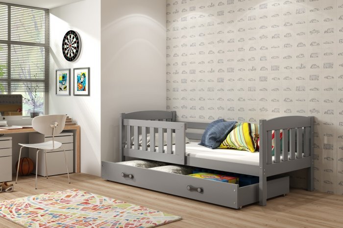 BMS Group - Otroška postelja Kubus - 80x160 cm - grafit/grafit