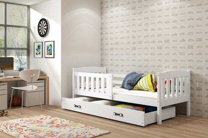BMS Group - Otroška postelja Kubus - 80x160 cm - bela/bela