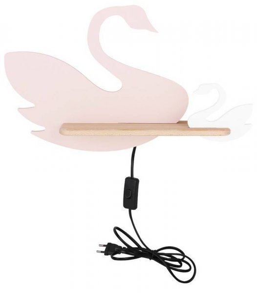 Candellux - Otroška luč Swan s stikalom 5W LED 4000K IQ Pink/White (with plug)