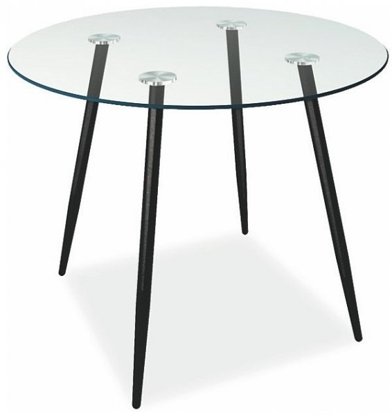 Signal - Okrogla steklena miza Nino II - steklo/črna