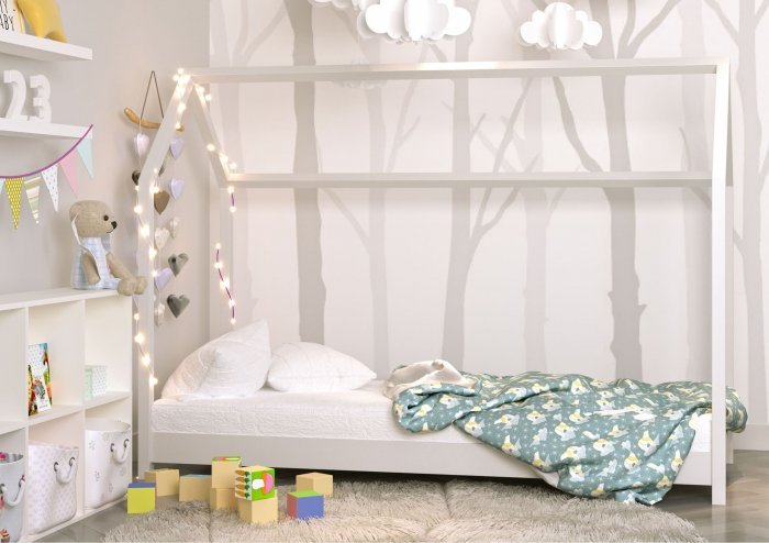 Kocot Kids - Otroška postelja Bella brez vzmetnice, brez predala - 90x200 cm, bela