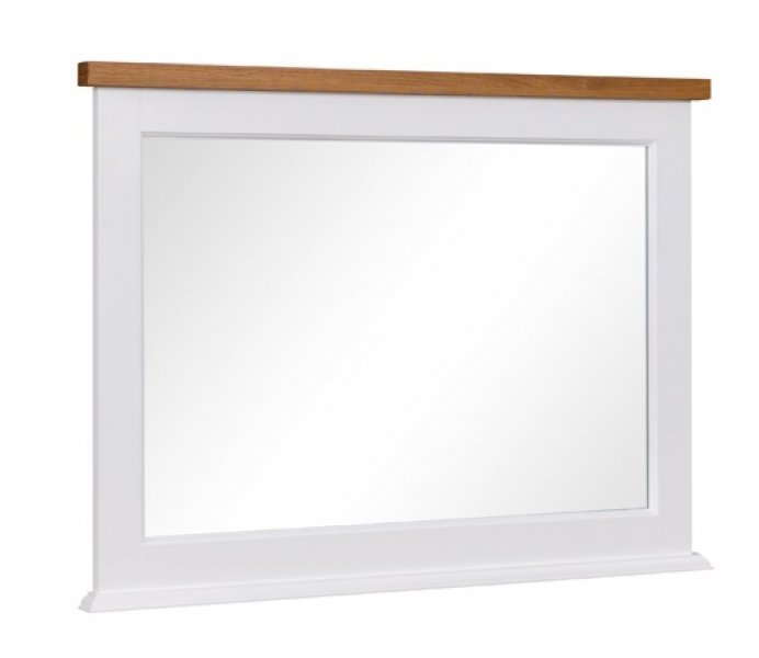 ADRK Furniture - Stensko ogledalo Galineo Gal P05 - belo/hrast naraven