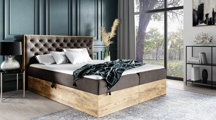 Meble Gruška - Boxspring postelja Wood3 - 120x200 cm