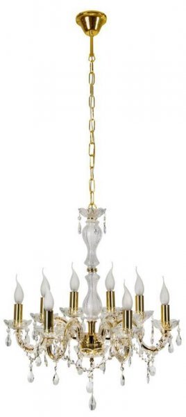 Candellux - Viseča stropna svetilka Maria Teresa 8x40W E14 Gold