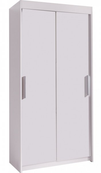 Meble Jurek - Garderobna omara z drsnimi vrati Karo - 100 cm - Bela