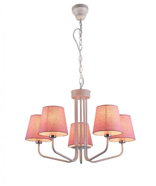 Candellux - Viseča stropna svetilka York 5x60W E14 Pink