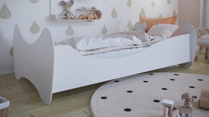 Kocot Kids - Otroška postelja Lilly bela, z vzmetnico - 80x160 cm