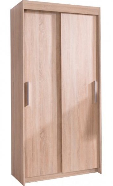 Meble Jurek - Garderobna omara z drsnimi vrati Karo - 100 cm - Sonoma