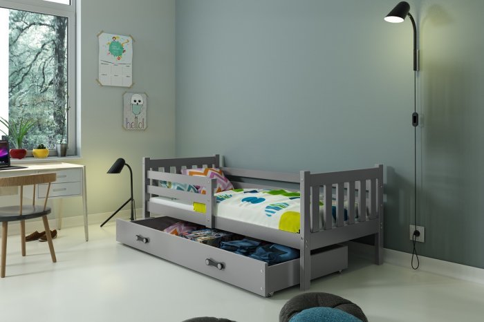 BMS Group - Otroška postelja Carino - 80x190 cm - grafit/grafit