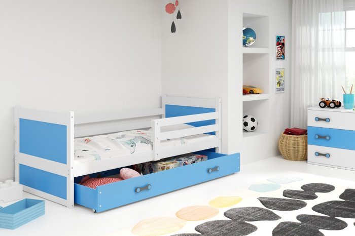 BMS Group - Otroška postelja Rico - 80x190 cm - bela/modra
