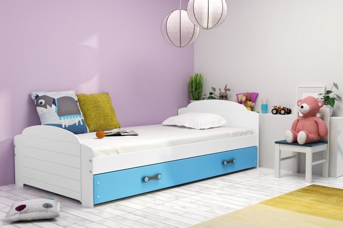 BMS Group - Otroška postelja Lili - 90x200 cm - bela/modra