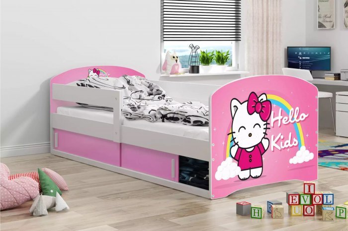 BMS Group - Otroška postelja Luki-1 - 80x160 cm - bela/Hello kids