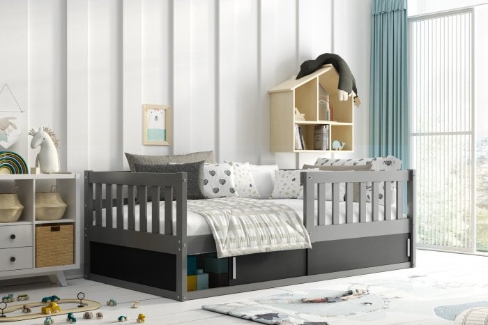 BMS Group - Otroška postelja Smart - 80x160 cm - grafit/črna