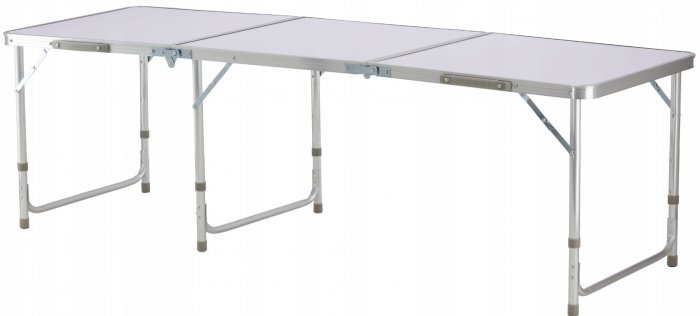 Chomik - Zložljiva turistična miza 180 cm - bela - OXE8242