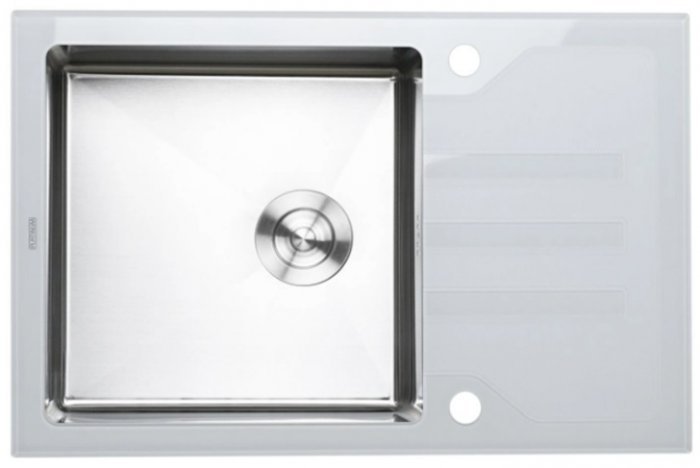 Platinum - Pomivalno korito Handmade White Glass 78x51