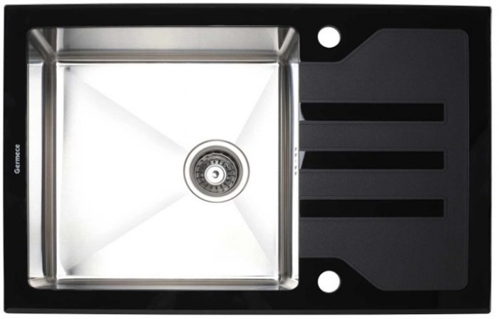 Platinum - Pomivalno korito Handmade Black Glass 78x51