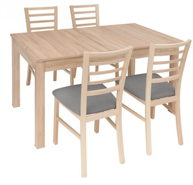 Black Red White - Komplet mize in stolov Bryk - Sonoma hrast/taupe